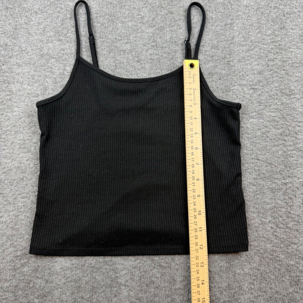 American‎ Eagle Camisole Women Small Black Ribbed Adjustable Strap Cami Tank Top - Picture 4 of 6